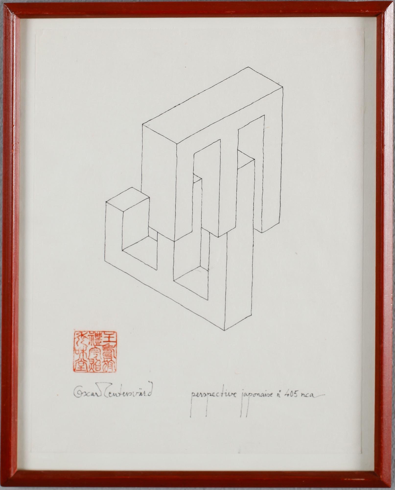 OSCAR REUTERSVÄRD, 3 st, tusch, signerade.