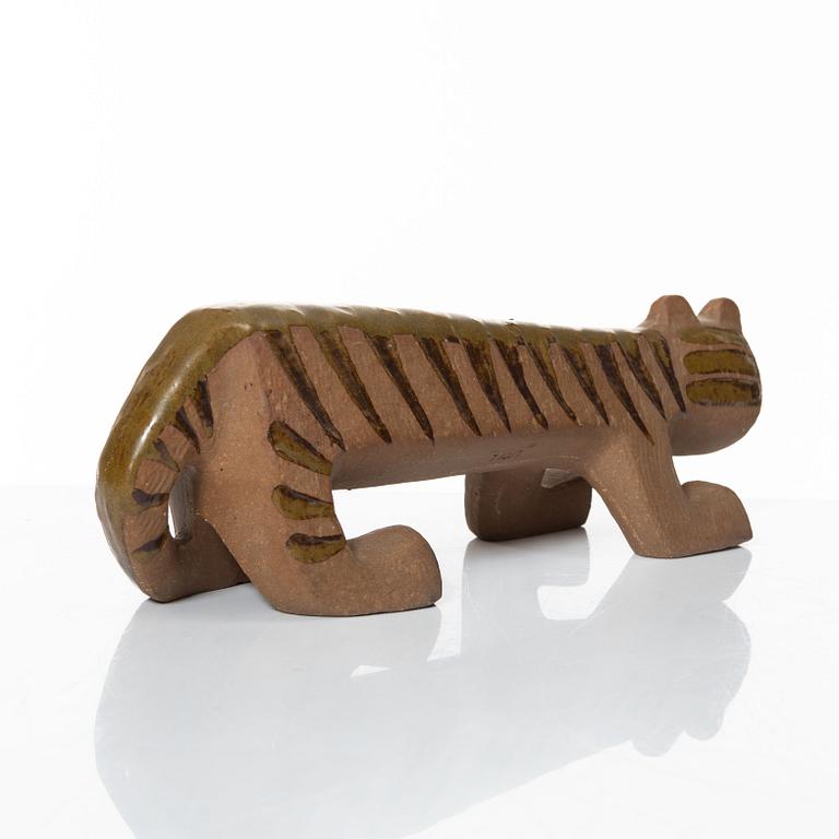 Lisa Larson, figurin, "Tiger", ur serien "Afrika", Gustavsberg, i produktion 1965-75.