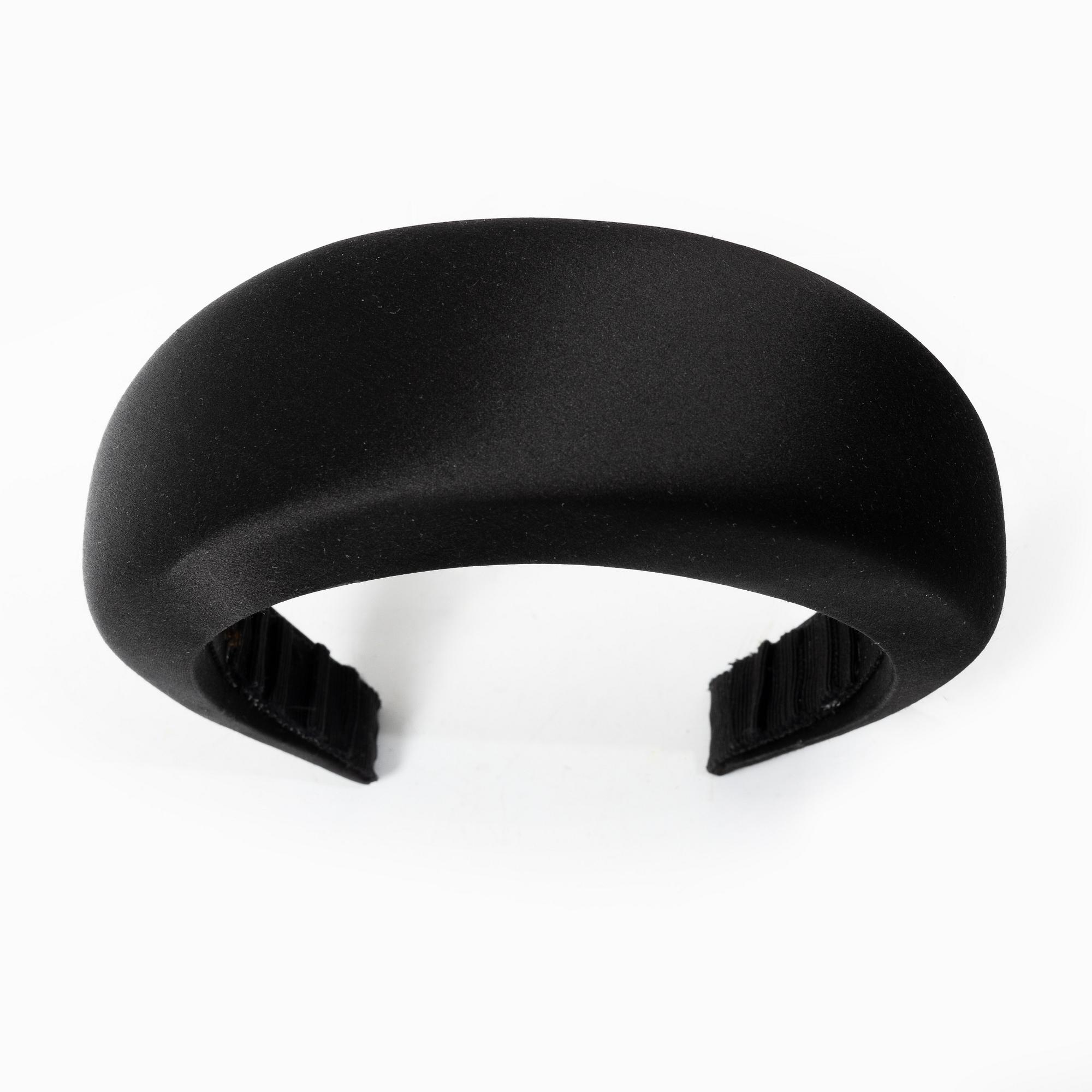 Prada, A black silk hairband.