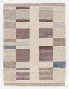 Mona Wassén, a flat weave rug, Stockholms Hemslöjd, 1982, signed MW SH, c. 190 x 140 cm.