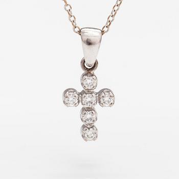 RISTI/RIIPUS, 18K valkokultaa, timantteja n. 0.18 ct yht. A Tillander, Helsinki.