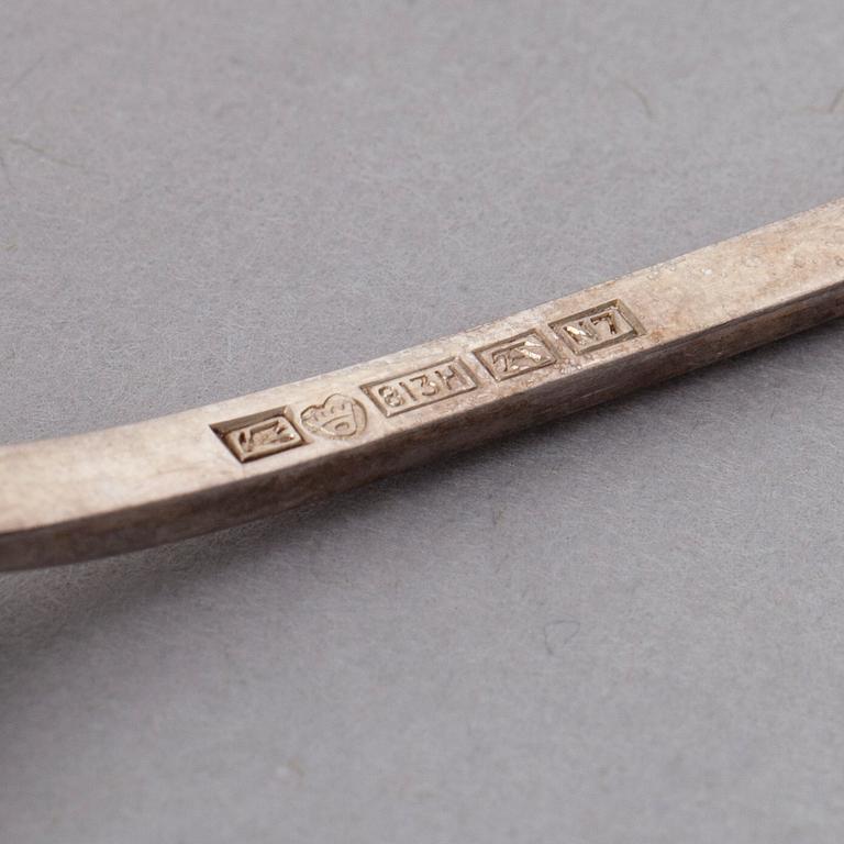 KAFFESKEDAR, 12 st, silver, Kultateollisuus, Åbo 1966. Vikt 149 g.