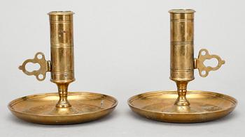 LJUSSTAKAR, 3 st, mässing. Skultuna, 1900-talets andra hälft.