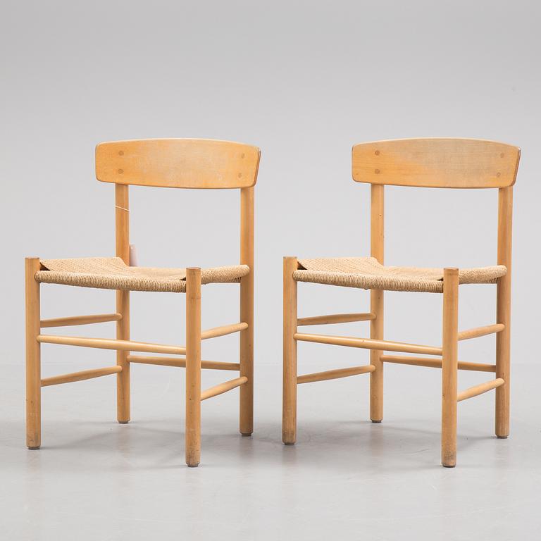 BØRGE MOGENSEN, two beech 'J39' chairs, Denmark.