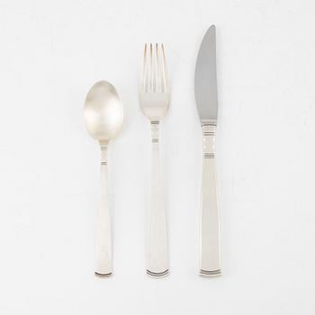 Jacob Ängman, bestick, 25 delar, silver, modell 'Rosenholm', GAB, bl a Eskilstuna 1992.