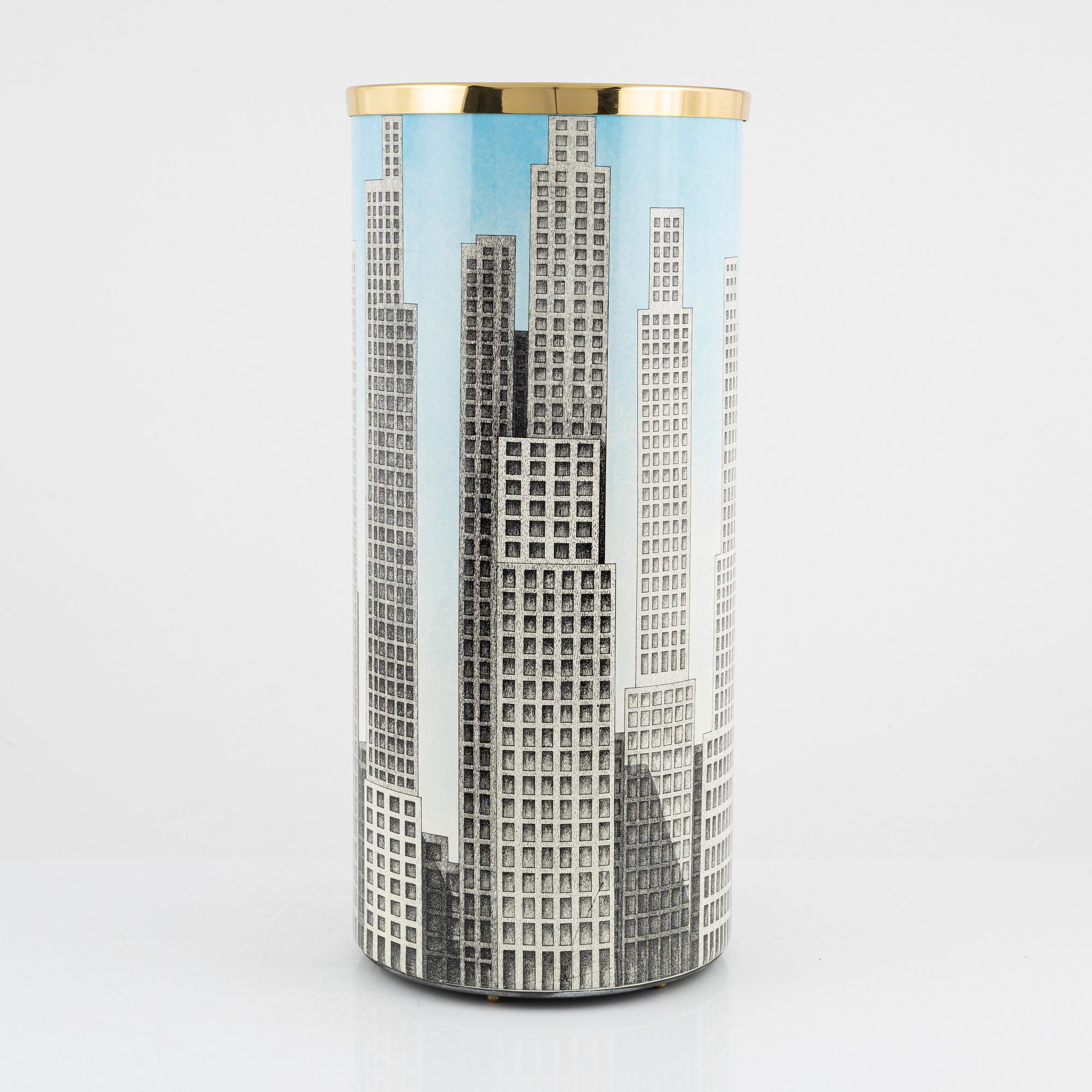 A Fornasetti umbrella stand, Milan, Italy.
