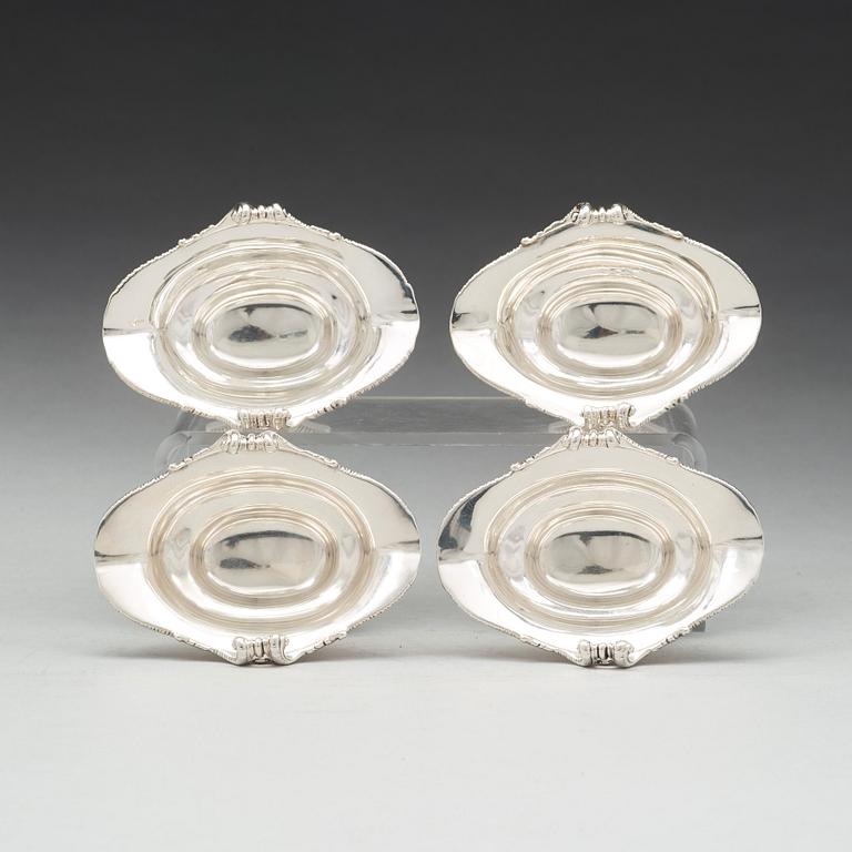 Edward Wakelin, saltkar, 4 stycken, silver, London 1766.