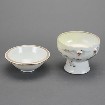 SKÅL MED DJUPFAT, porslin, Kina, 1900-tal.