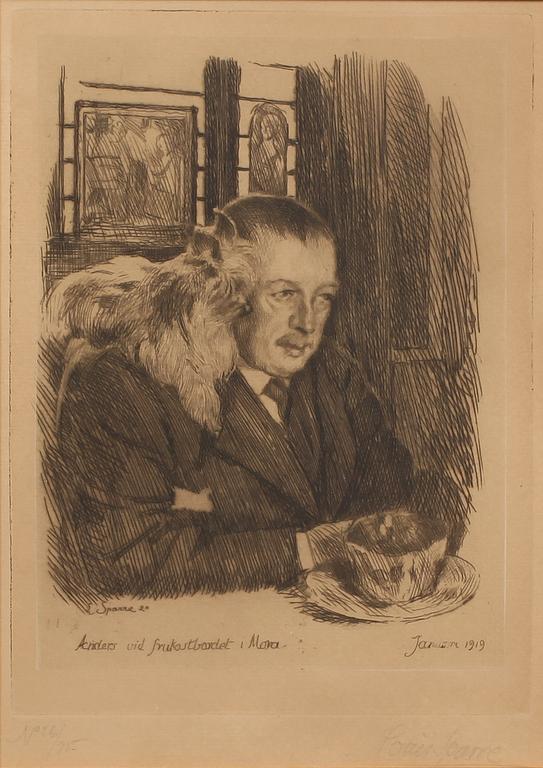 LOUIS SPARRE, etsning, signerad och numrerad 26/75.