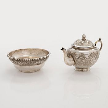A Persian miniature silver samovar, first half/mid-20th century, Finnish import marks, Helsinki 1953.