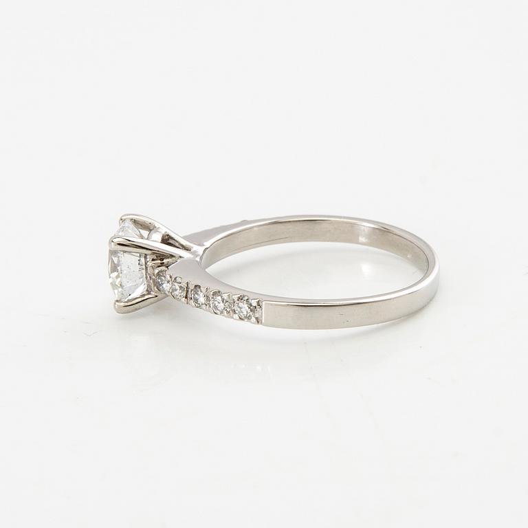 Ring 950 platinum with GIA-inscribed diamond approx. 1.27 ct.