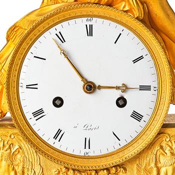 A French Empire 19th century gilt bronze mantel clock.