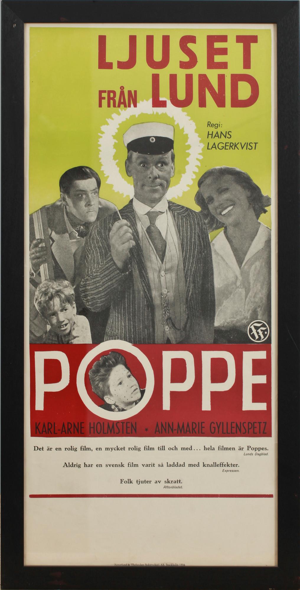 FILMAFFISCHER, 3 st, Nils Poppe m fl, 1900-talets mitt.