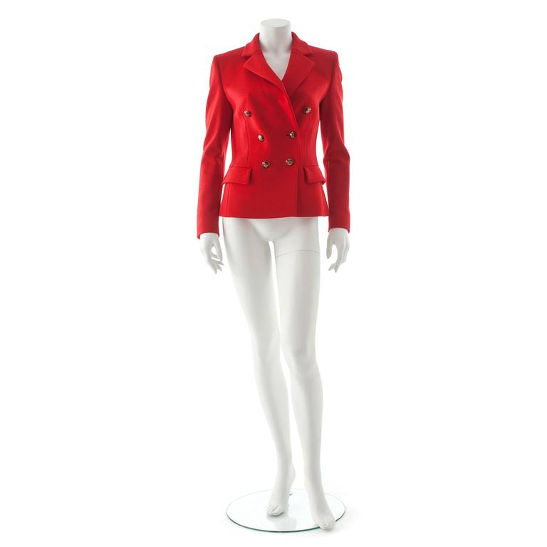 EMILIO PUCCI, a red cottonblend jacket.