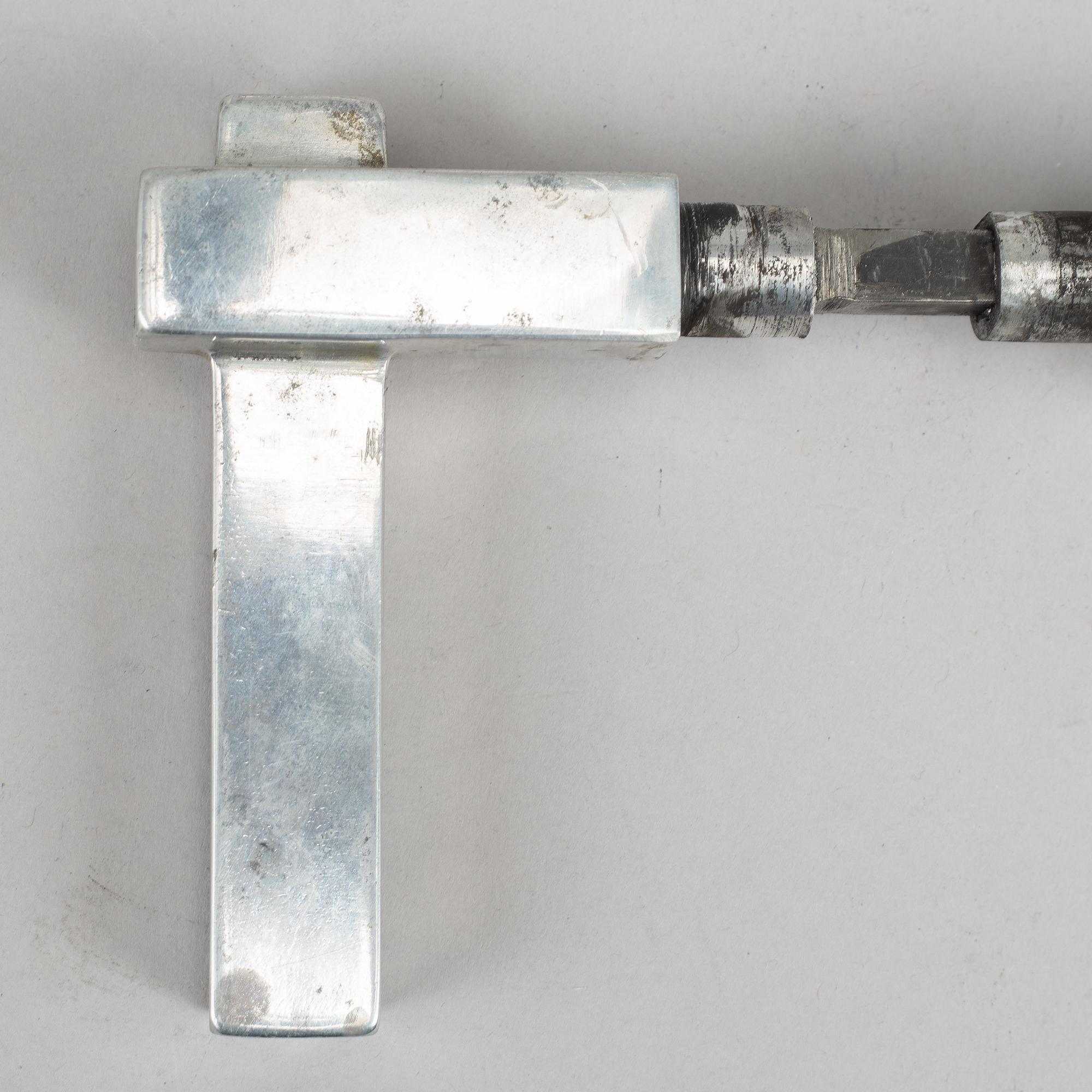 Three pairs of chrome door handles, 1930's.