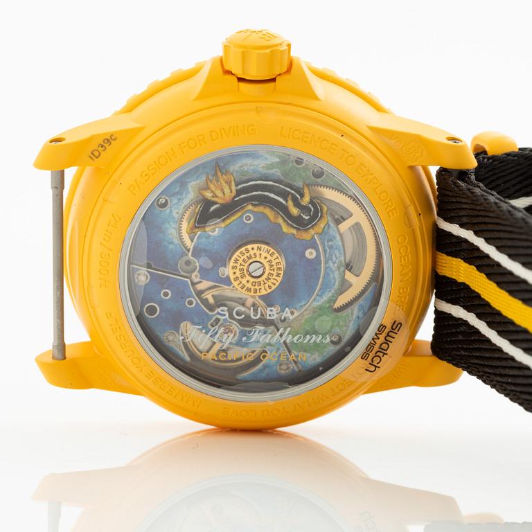 Swatch/Blancpain, Scuba Fifty Fathoms, Pacific Ocean, wristwatch, 42.3 mm.