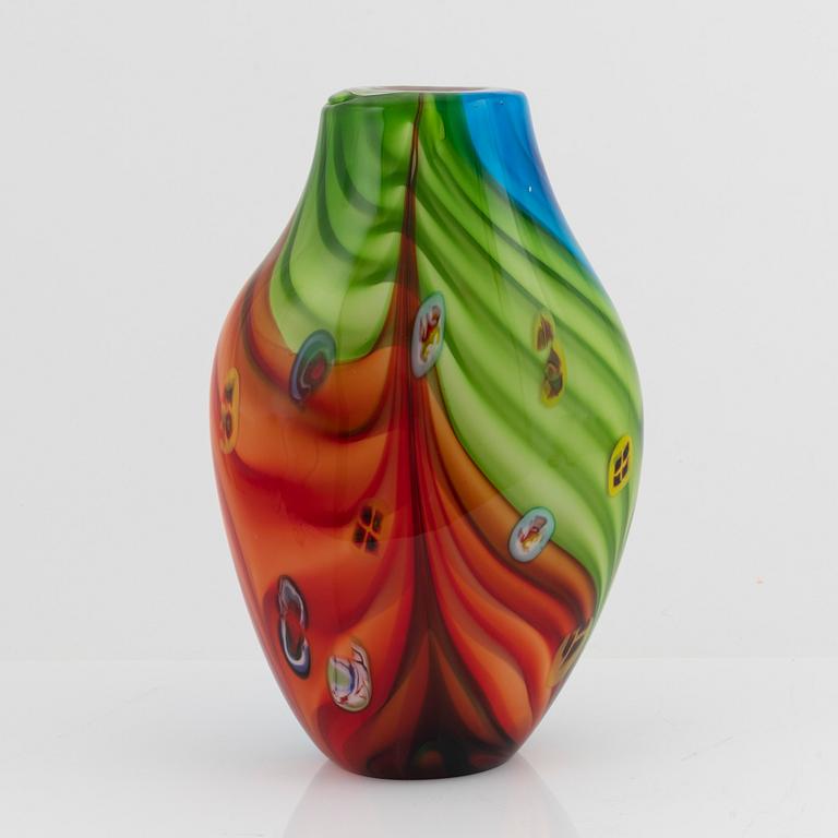 A Millefiori glass vase, probably Murano, Italy.