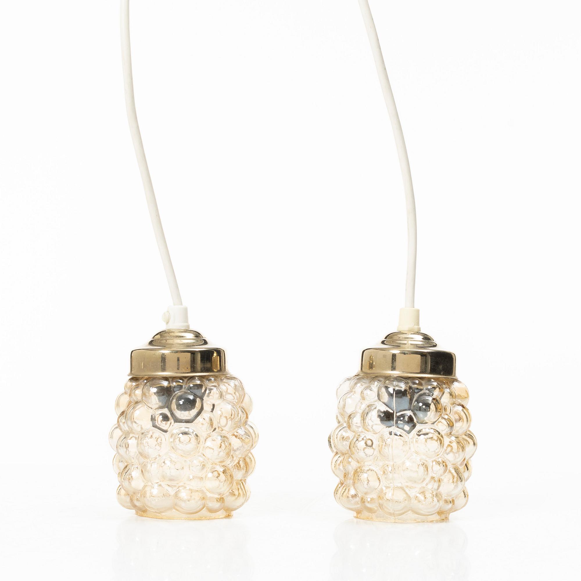 A pair of window lamps, Glashütte Limburg, Germany, second half of the 20th century.