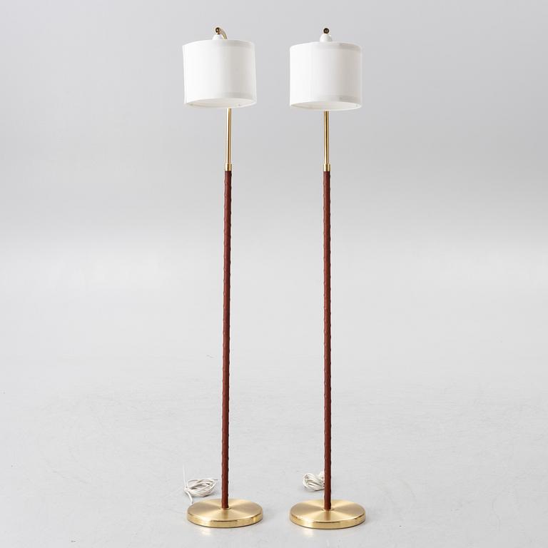 Floor lamps a pair, Armaturhantverk, late 20th century.