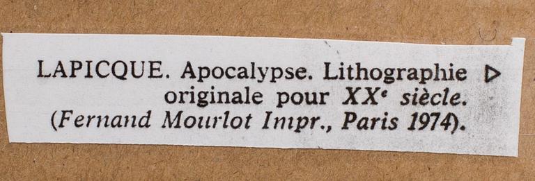 CHARLES LAPICQUE, färglitografi, ur XX:e siècle nor 43, 1974, tryckt hos Mourlot.