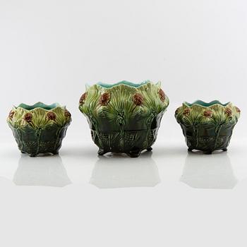 Outer dishes 2+1 pcs Jugend, Rörstrand early 20th century stoneware.