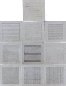 AGNES MARTIN. Paintings and drawings : Stedelijk Museum Portfolio (10 lithographs). 1990.