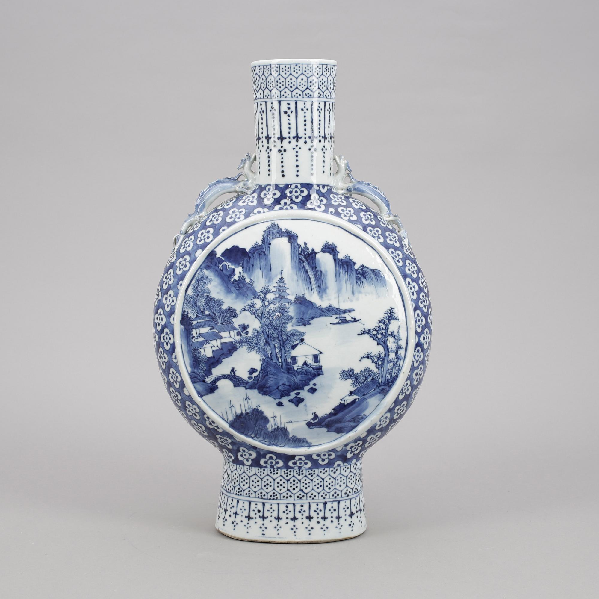 PILGRIMSFLASKA, porslin, Kina, 1800-talets slut.