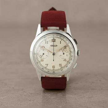 42. JAEGER, chronograph, wristwatch, 37 mm,