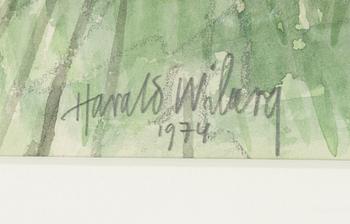 Harald Wiberg, akvarell, signerad och daterad 1974.