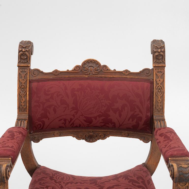 A pair of Renaissance-revival hip-joint 'Dantesca' chairs, late 19th century.