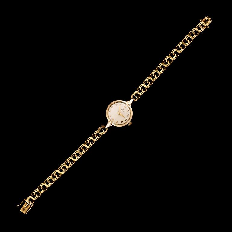 ARMBANDSUR, Omega, double, armband, 18 k guld. Total vikt ca 21 g.