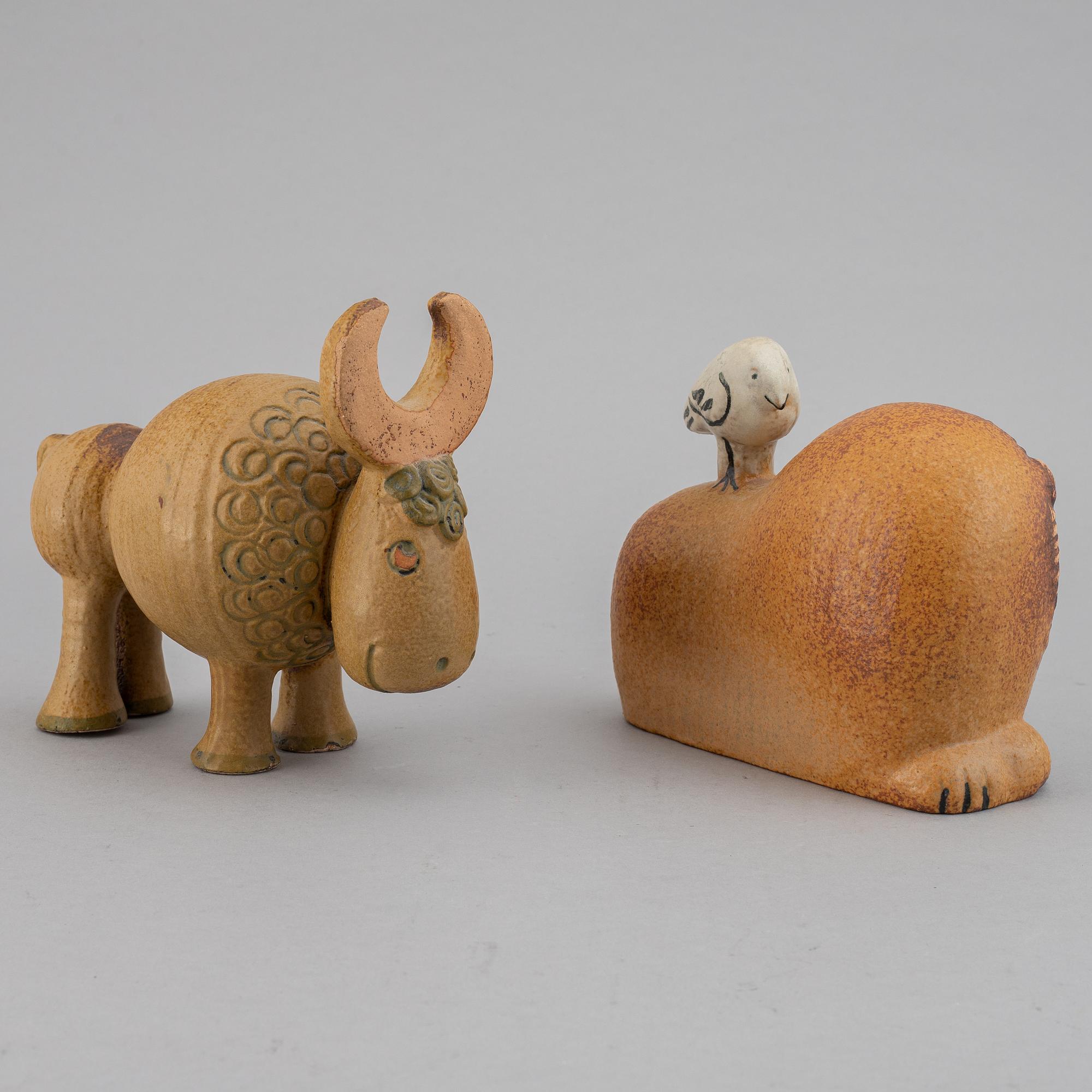 Lisa Larson, Two stoneware figurines, Gustavsberg.