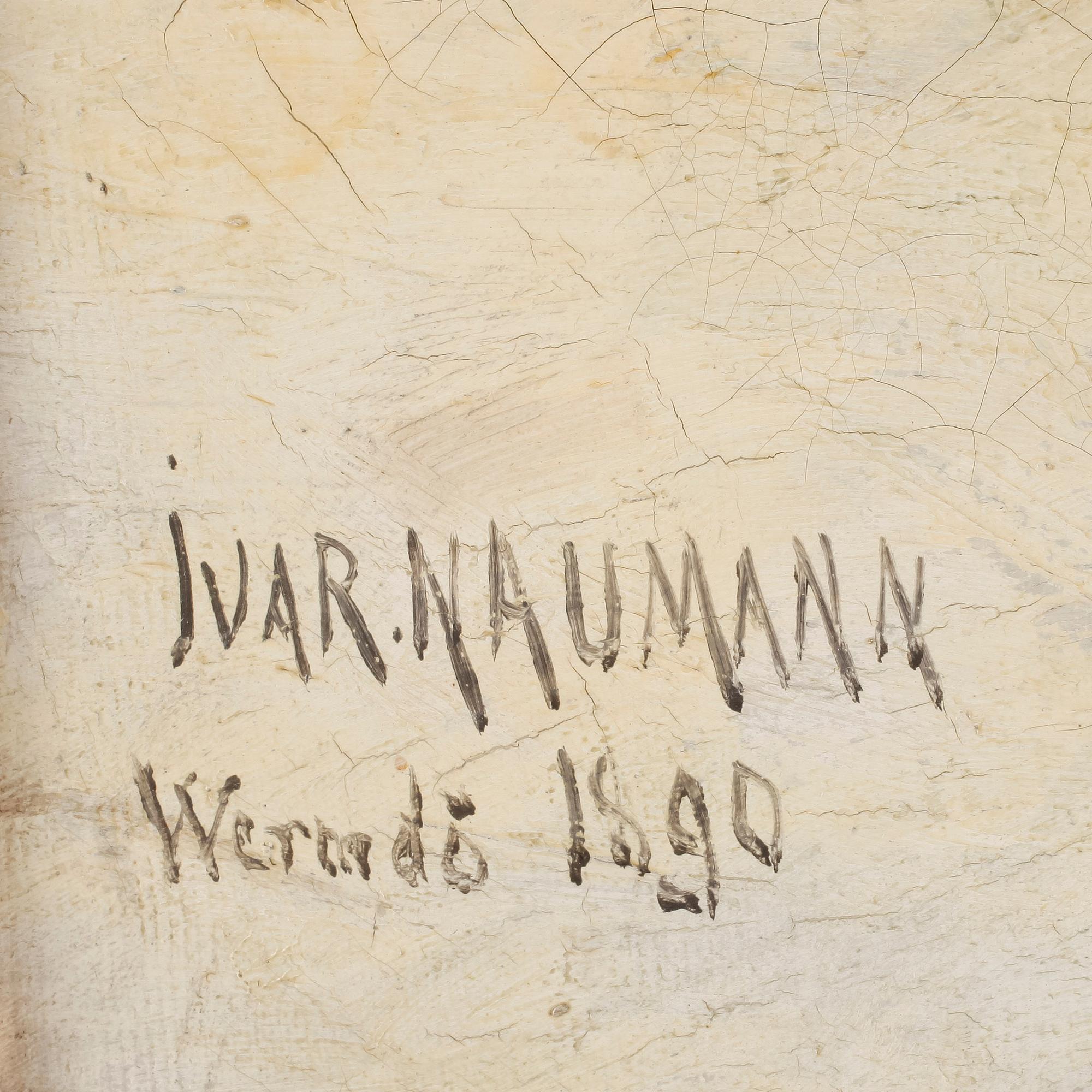 IVAR NAUMANN, olja på pannå, sign o dat 1890.