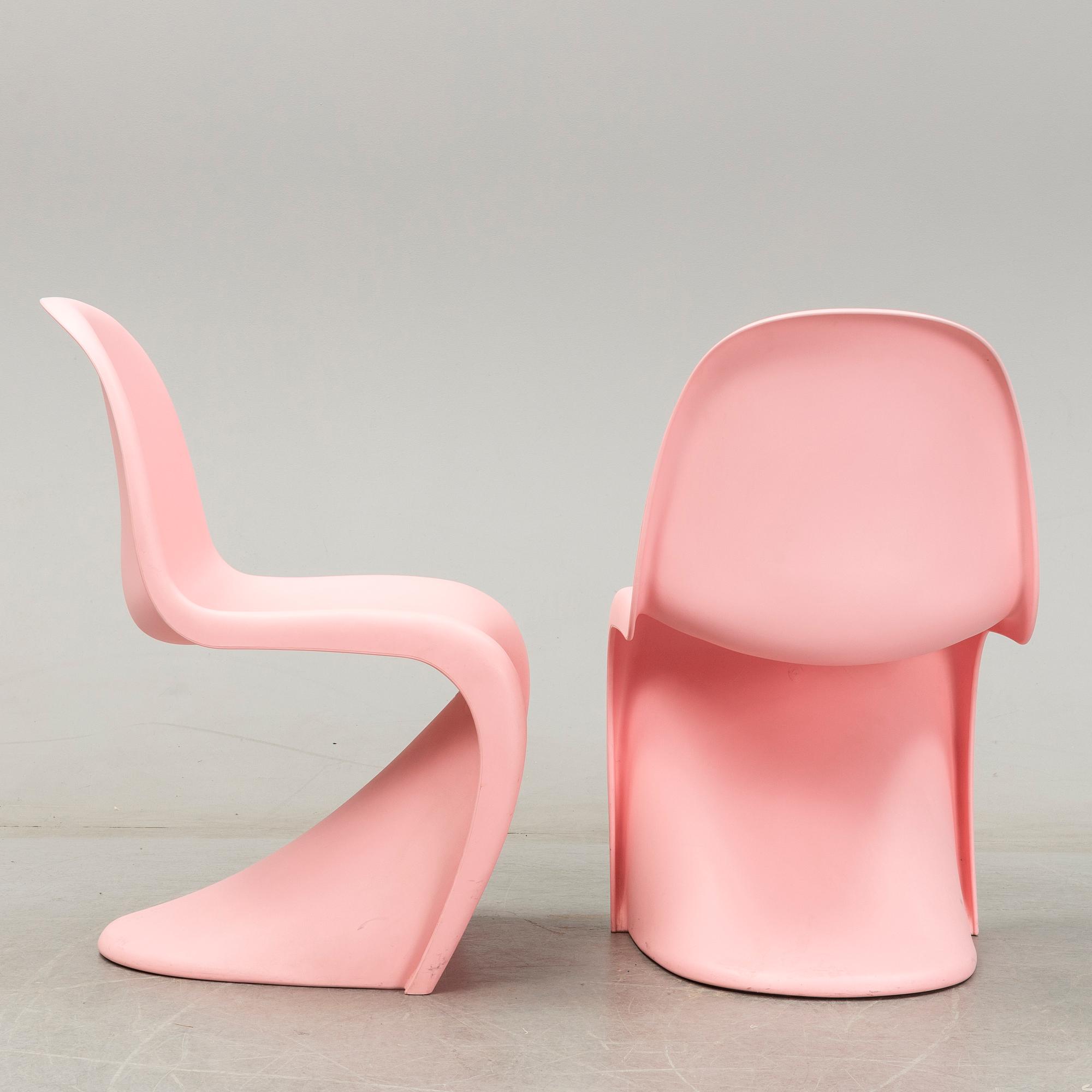 Seven 21st Century 'Panton chairs' by Verner Panton for Vitra, designed 1960.