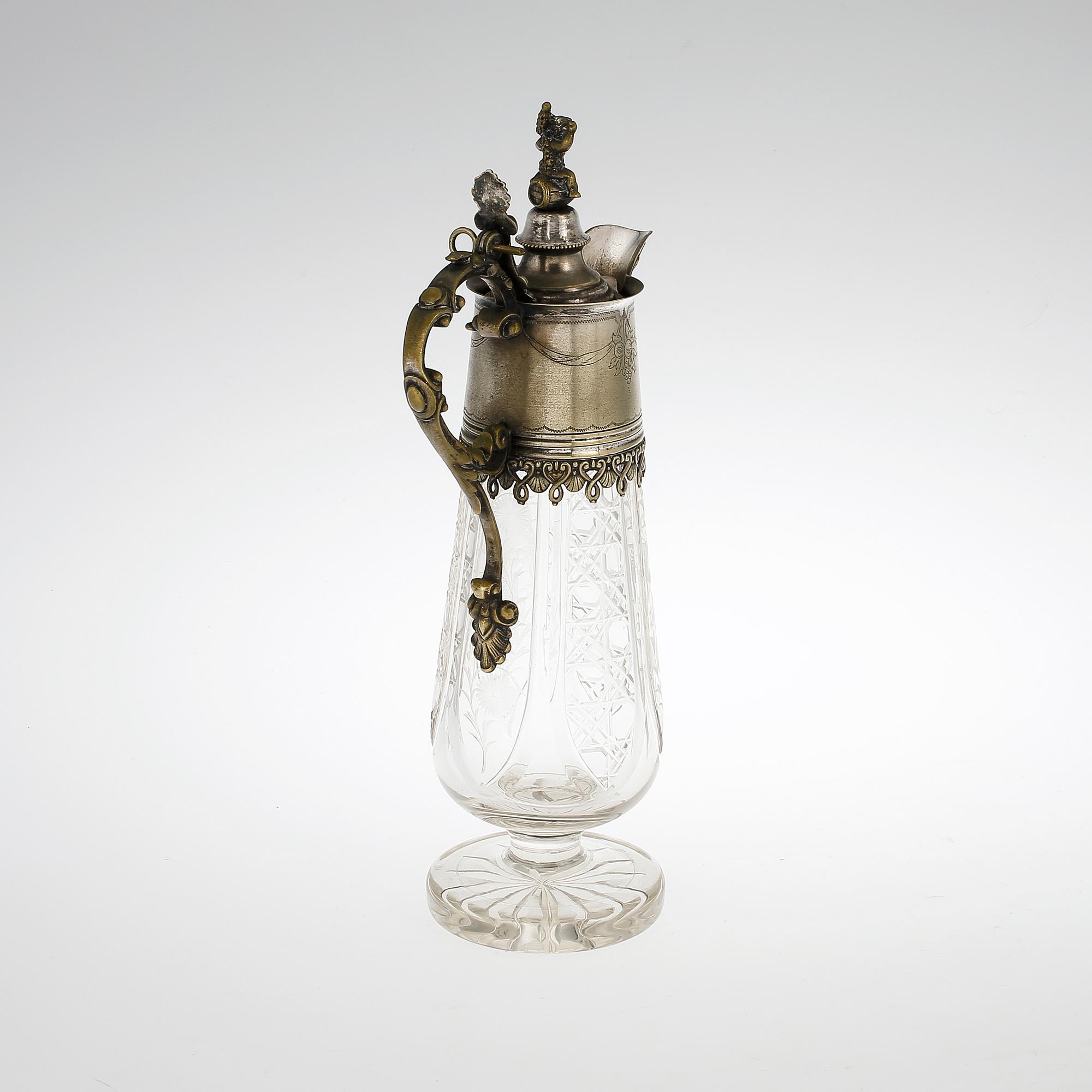 VINKANNA, glas och nysilver, 1800-talets slut.