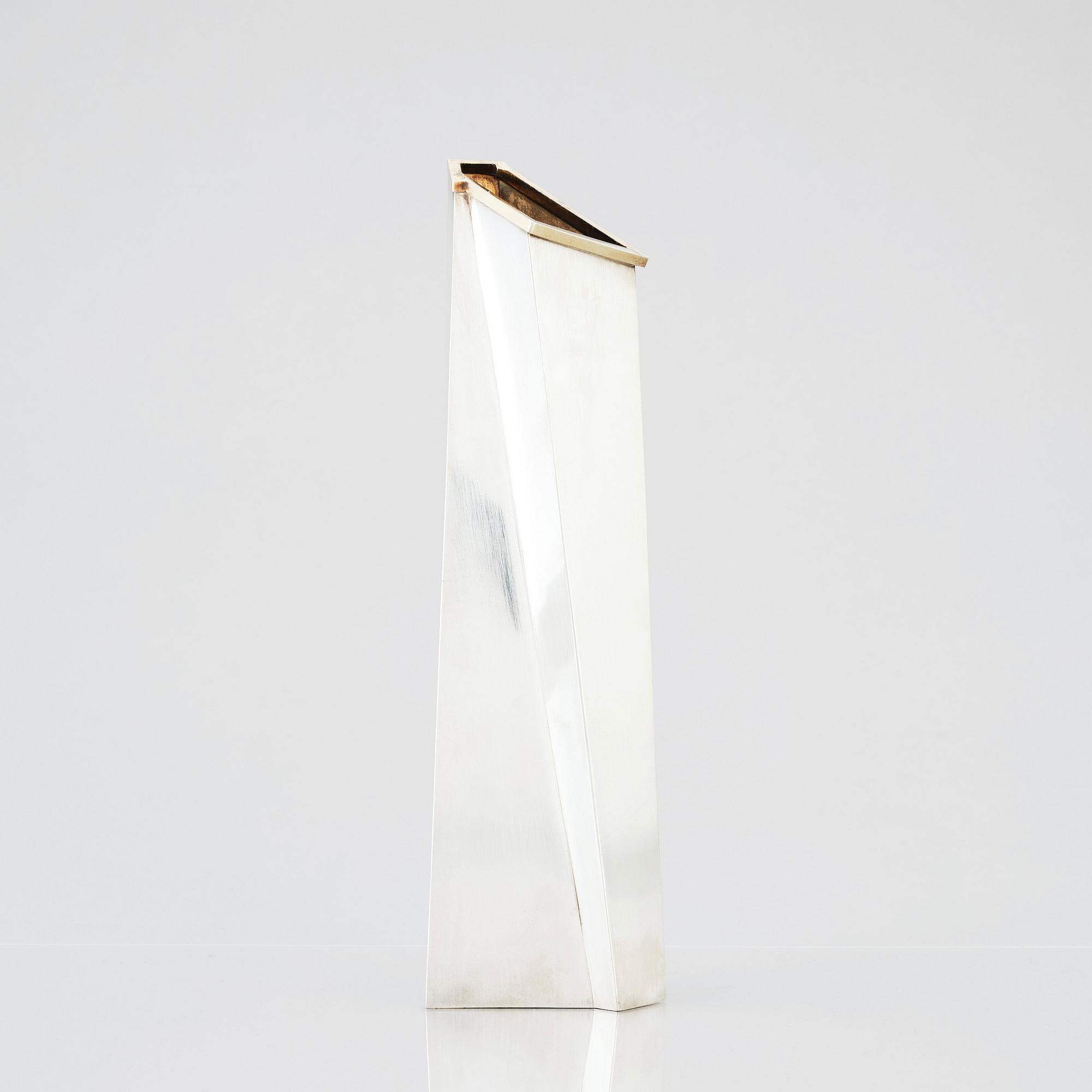 Rolf Lindståhl, a sterling silver vase, Stockholm 1996.