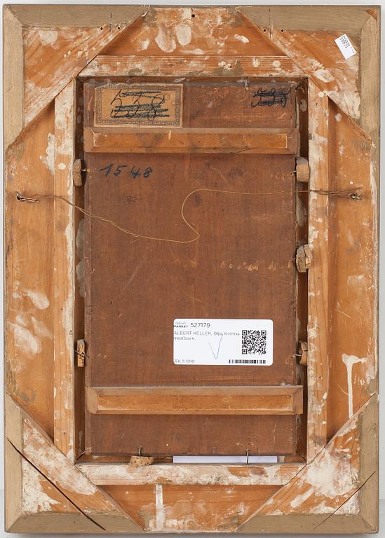 ALBERT VON KELLER. Tillskriven. Olja på pannå, signerad.