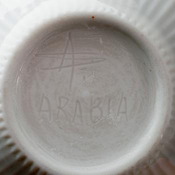 SKÅL, porslin, Aune Siimes, Arabia, signeringen ristad i godset.