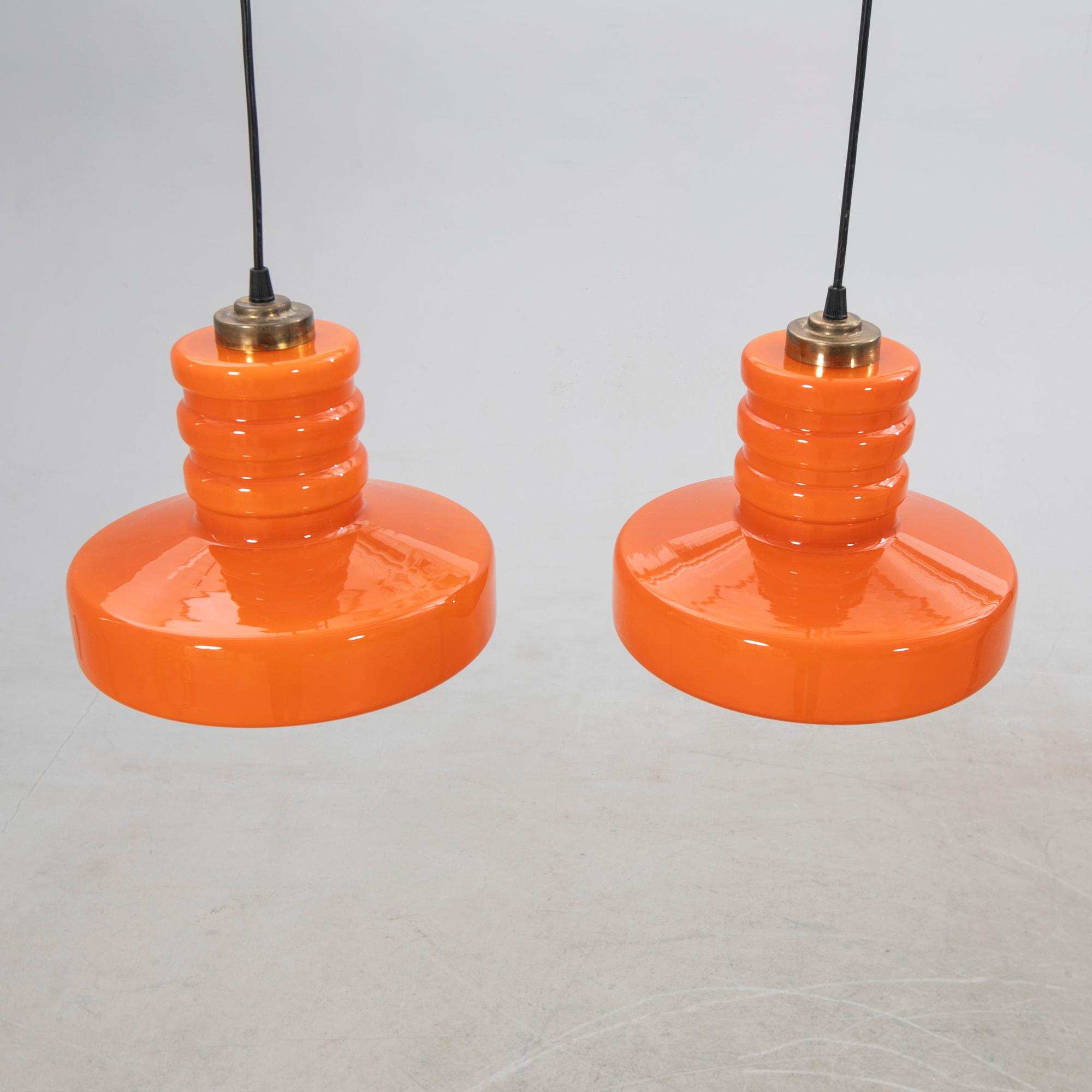 Ceiling lamps, a pair, 1970s.