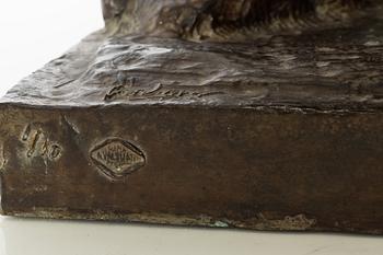 Gudmar Olovson, sculpture. Signed. Numbered. Foundry mark. Bronze, height 79 cm, length 58 cm.