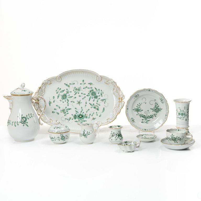 Meissen, Coffee service, 44 pieces, porcelain, “Indisch grün”, 3rd quality.