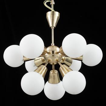 TAKLAMPA, metall, 1960-tal.