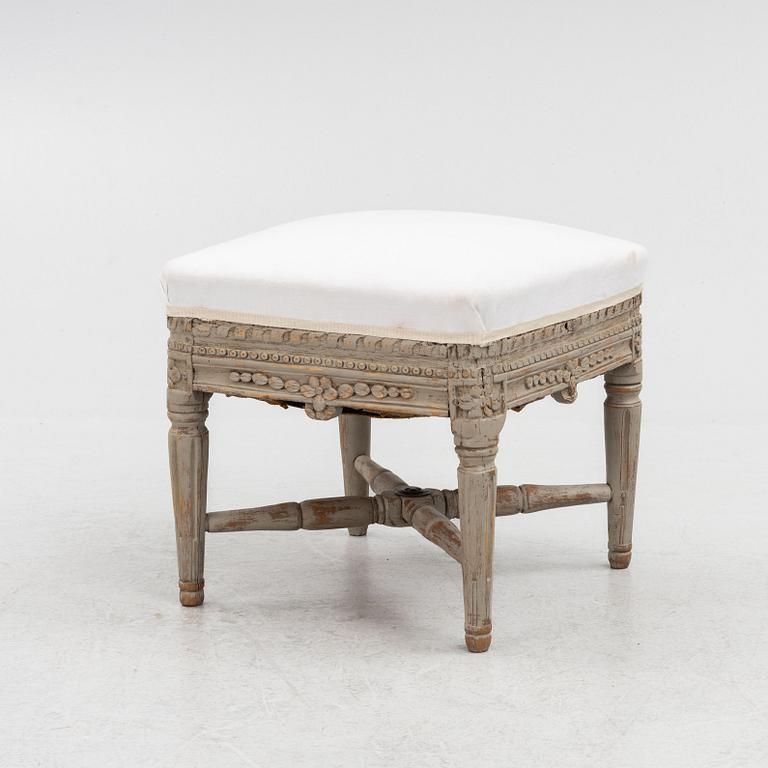 A Gustavian stool, Stockholm, late 18th century.