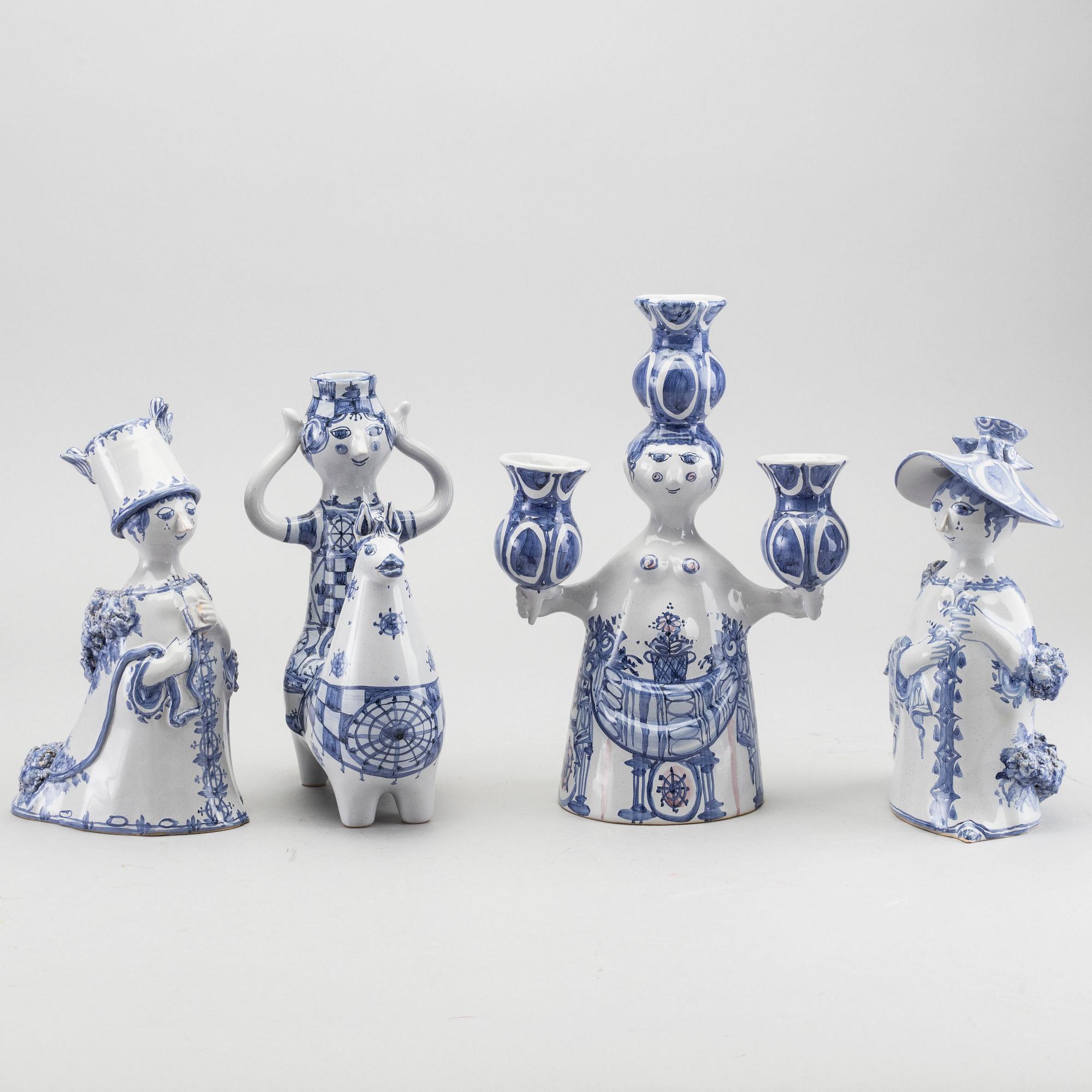 BJÖRN WIINBLAD, keramik, 4 st, signerade och daterade 2001 2002 2003.