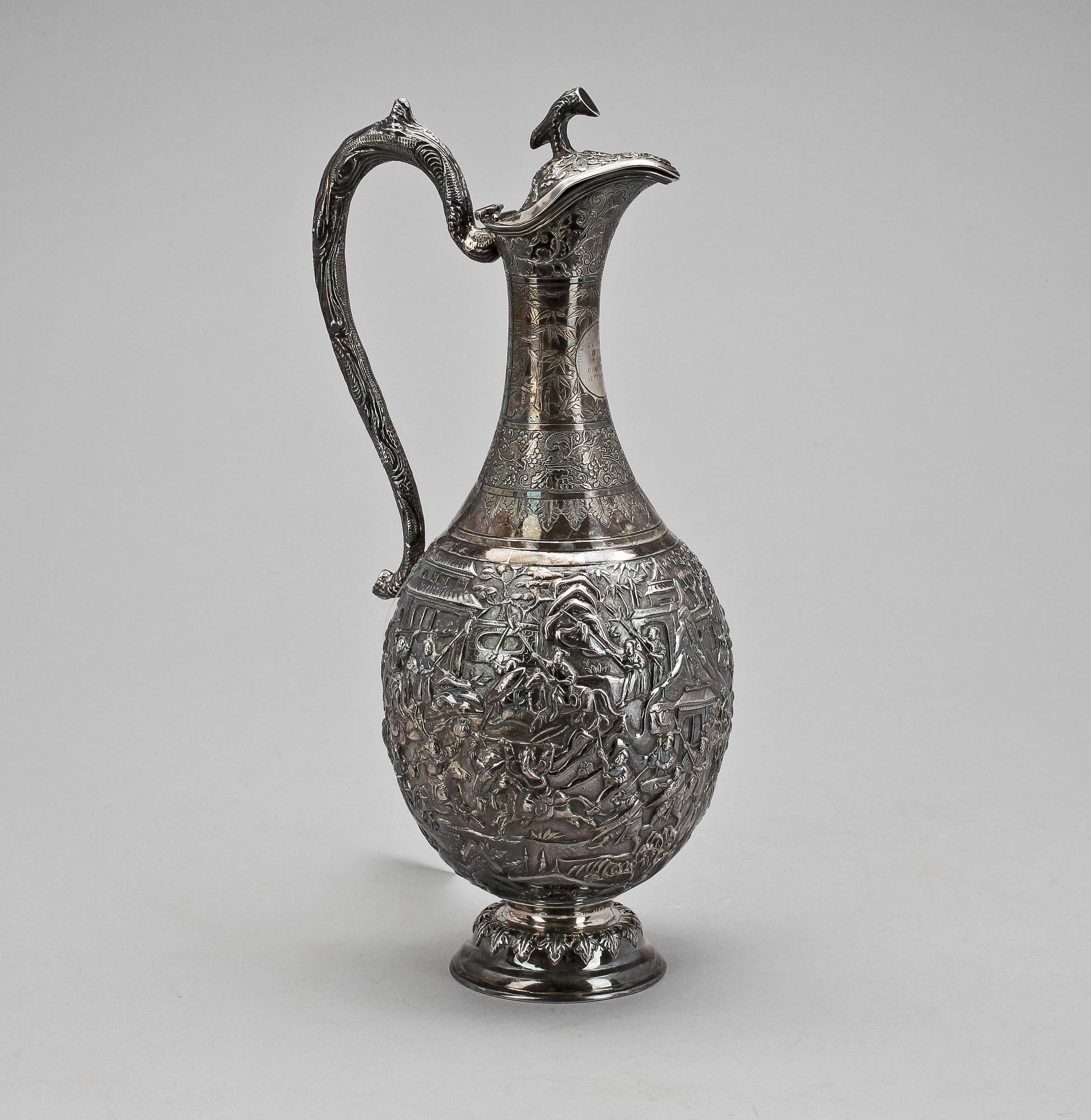 PRISKANNA, silver, Wang Hing&Co, Hong Kong 1888. Tot vikt ca 760 gram.