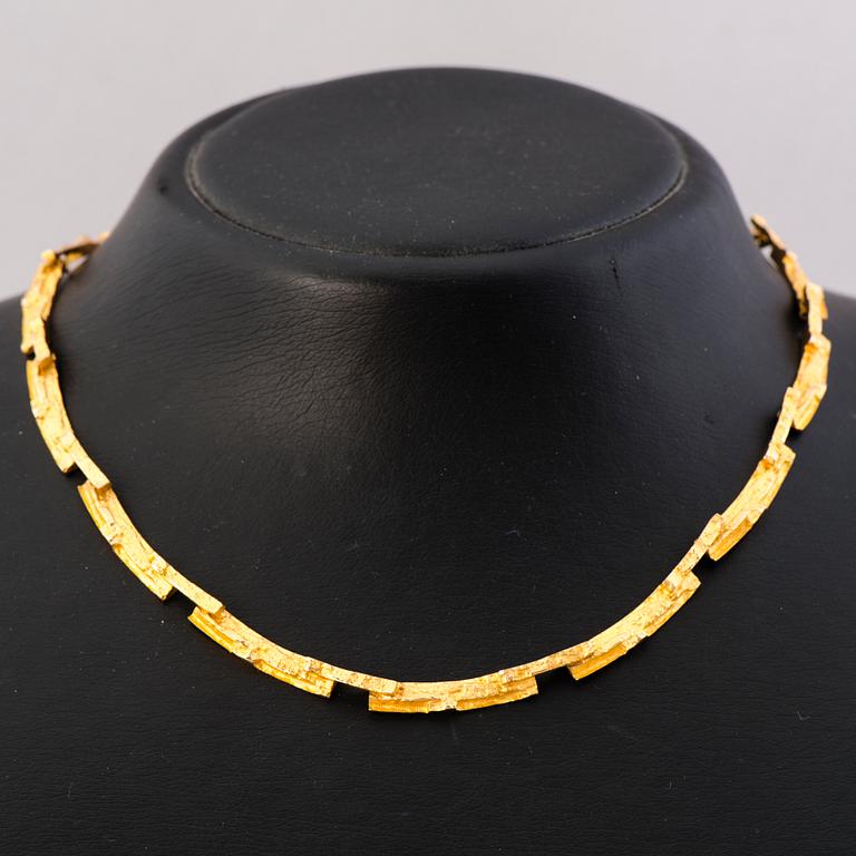BJÖRN WECKSTRÖM, COLLIER, "Tundra", 14K guld. Lapponia 1979.