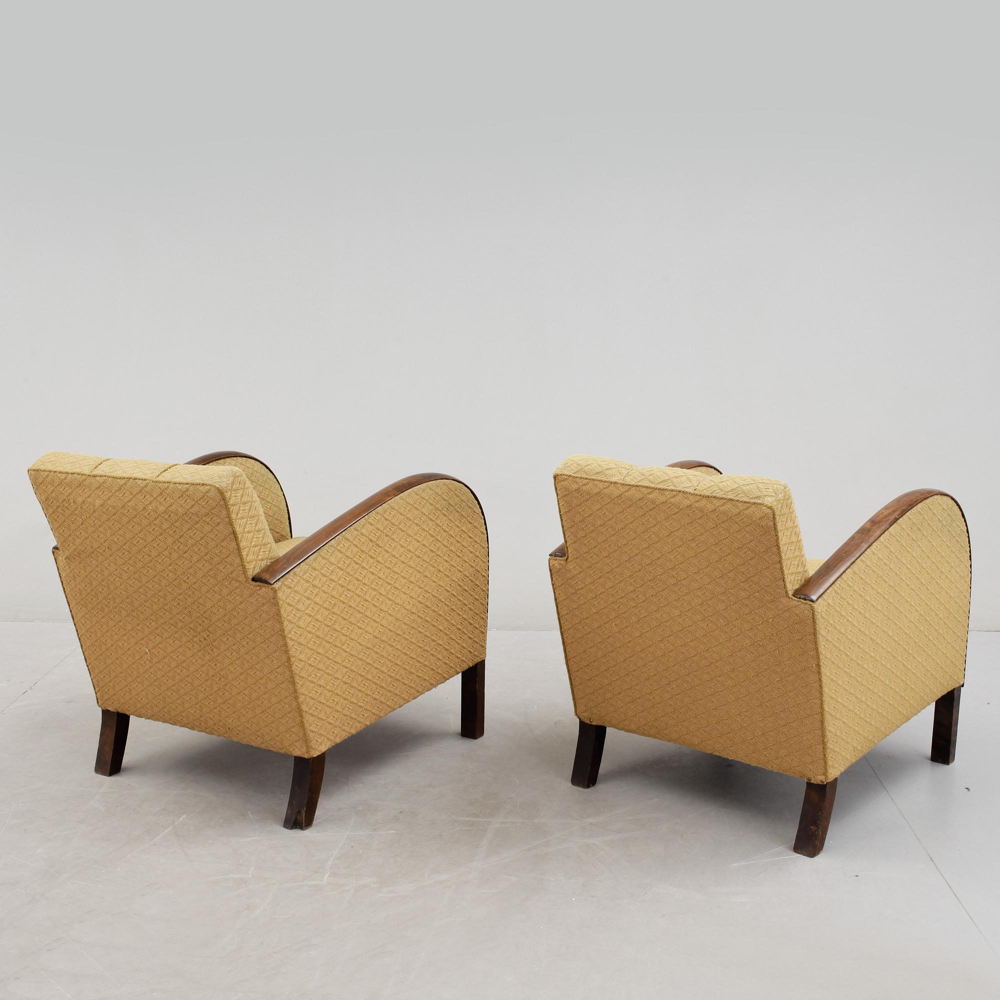 FÅTÖLJER, ett par, 1940-tal.