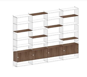 Nisse and Kajsa Strinning, shelving system, "String", String Furniture 2000s.