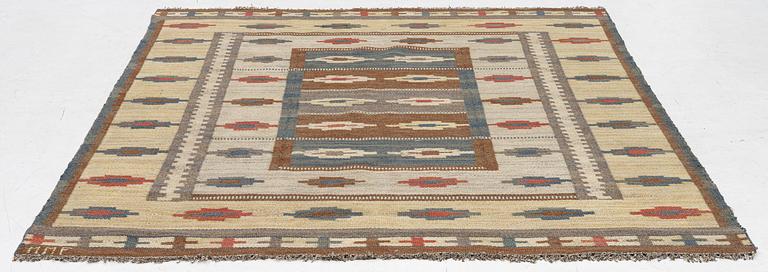 Märta Måås-Fjetterström, a 'Ljusa mattan' flat weave carpet, c. 215 x 180 cm,. signed MMF.