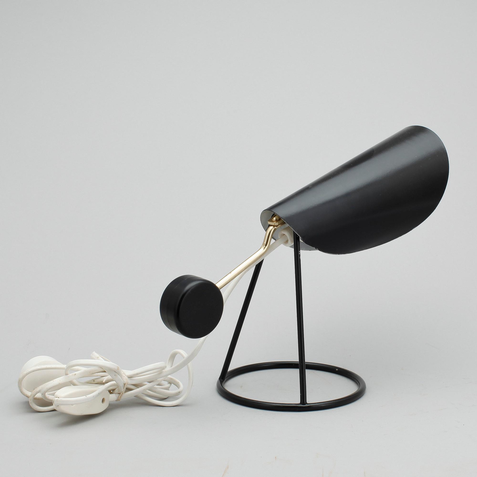 BORDSLAMPA, metall, 1950/60-tal.